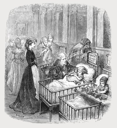 "Infant Hospital Patients", 1872. tekijältä Gustave Dore