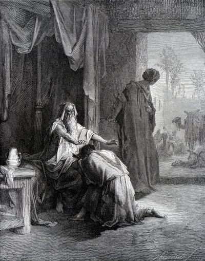 Iisak siunaa Jaakobia tekijältä Gustave Dore