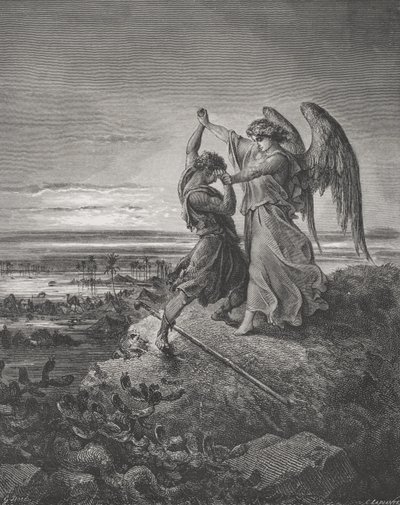 Jacob Wrestling with the Angel, Genesis 32:24-32, ilustrasyon mula sa 