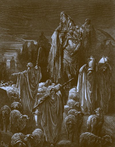 Jacob matkustaa Egyptiin, kirjoittanut Doré - Raamattu tekijältä Gustave Dore