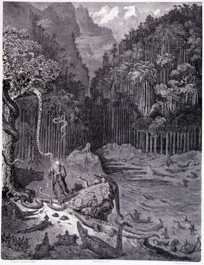 Näin Amerikassa... lankku XI - Gustave Doren (1832-1883) kuvitus, Pierre Dupontin La legende du Jeif vaeltamaan, painos Librairie du Magasin Picturesque, Pariisi 1862 tekijältä Gustave Dore