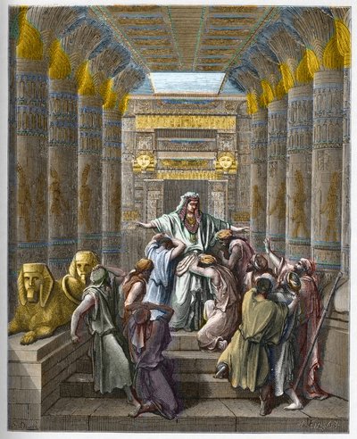 Joosef Israelin patriarkka - Joosefin veljensä tunnistama - Joosefin veljiensä tunnistama - kaiverrus Gustave Doren (1832-1883) "The Bible illustree" -kirjaan - Kaiverrus "" Dore Biblesta"" tekijältä Gustave Dore