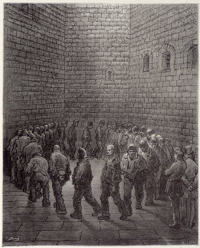Vankien kävely vankilassa – Gustave Doren ”” Lontoossa”. tekijältä Gustave Dore