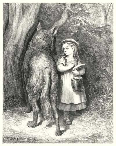 Le Petit Chaperon Rouge; Pieni Punahilkka tekijältä Gustave Dore