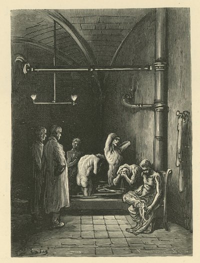 Miehet kylpylöissä turvakotitalossa tekijältä Gustave Dore
