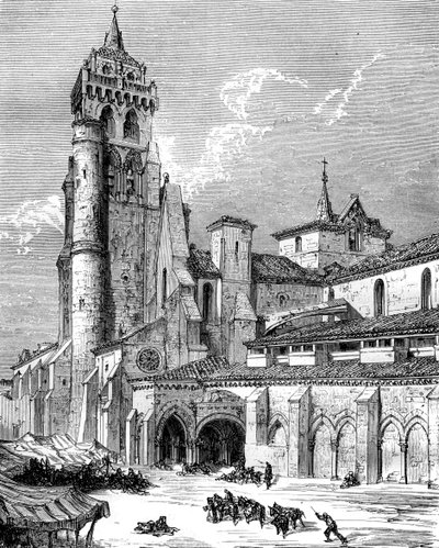 Las Huelgasin luostari, Burgos, Espanja, 1800-luku tekijältä Gustave Dore