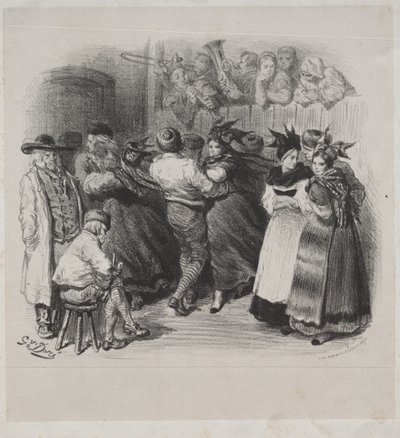 Ernest Dorén musiikkiteokset: Elsassin matkamuisto, Elsassilainen tanssi - otsikkosivu tekijältä Gustave Dore