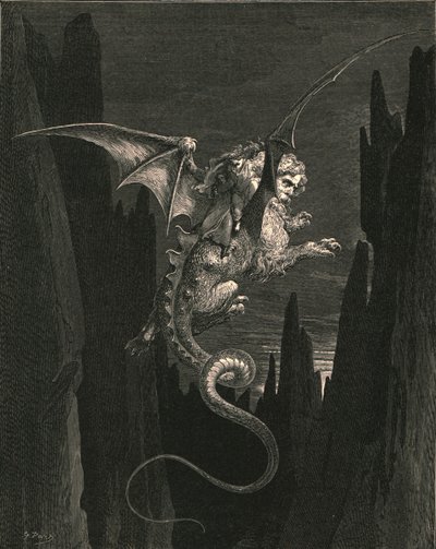 Uusi kauhu, jonka synnyin jyrkän nousun aikana, vuonna 1890. tekijältä Gustave Dore