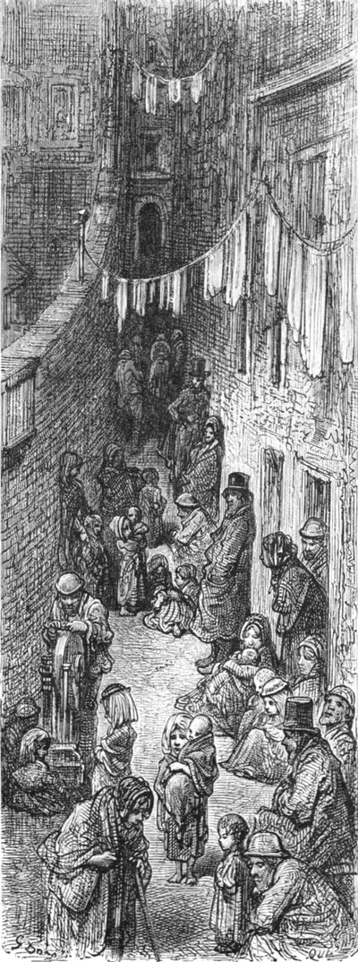 "Orange Court - Drury Lane", 1872. tekijältä Gustave Dore