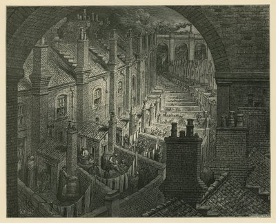 Lontoon yli junalla tekijältä Gustave Dore