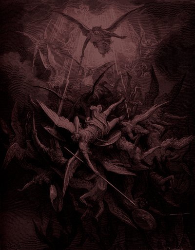 Kadonnut paratiisi: Kapinallisten enkelien kaatuminen, taiteilija Doré tekijältä Gustave Dore