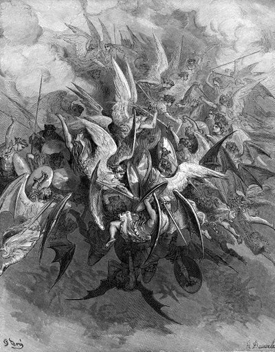 Kadonnut paratiisi: Enkelien taistelu. tekijältä Gustave Dore