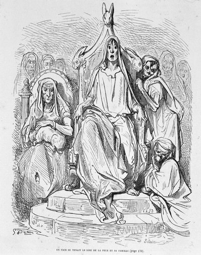 Doré: Pelon ja hänen perheensä personifikaatio tekijältä Gustave Dore