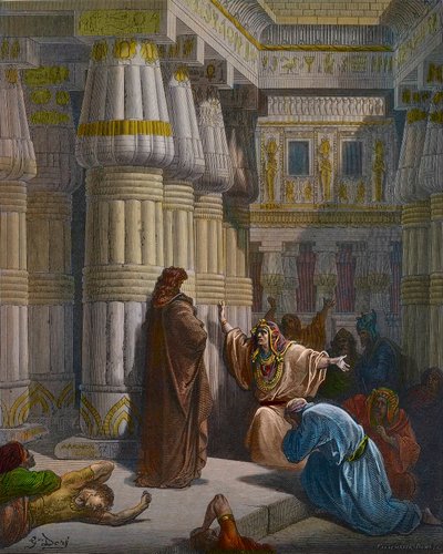 Farao huutaa Moosesta tekijältä Gustave Dore