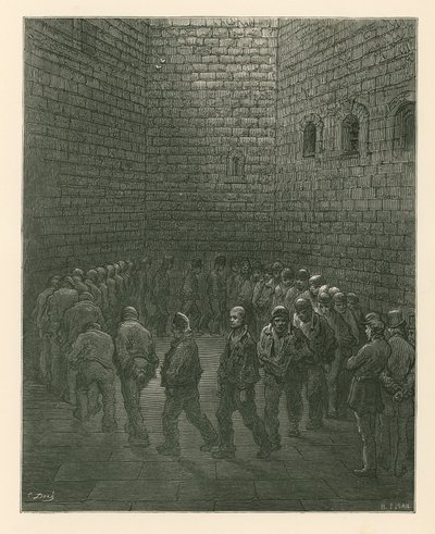 Vangit Newgaten vankilan harjoituspihalla tekijältä Gustave Dore