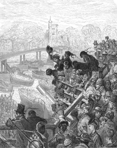 "Putney Bridge - The Return", 1872. tekijältä Gustave Dore