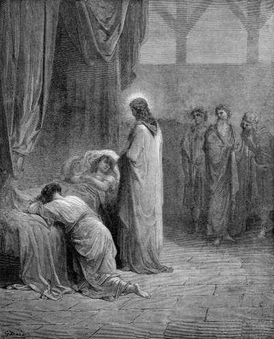 Jairuksen tyttären kasvattaminen tekijältä Gustave Dore