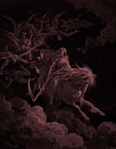 Ilmestys: Vision of Death, kirjoittanut Gustave Doré. - Raamattu tekijältä Gustave Dore