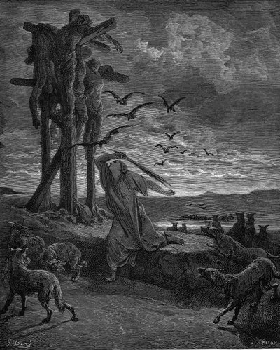Rispa, kuningas Saulin sivuvaimo, 1866 tekijältä Gustave Dore