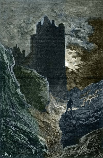 Romantiikka: "" Pelon linna"" IIKuvitus: Gustave Dore (1832-1883) (Pelon linna, romantiikka, kuvitus Gustave Dore) Yksityinen kokoelma tekijältä Gustave Dore