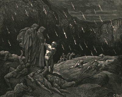 Arvon herra! Brunetto! Ja oletko täällä, c1890. tekijältä Gustave Dore