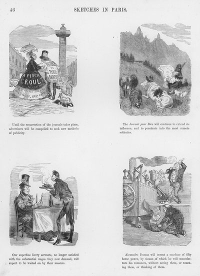 Gustave Doren humoristisia ja groteskeja luonnoksia (kaiverrus) tekijältä Gustave Dore