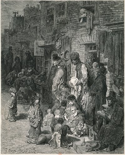 Lontoon slummit, Gustav Dore, Kaiverrus tekijältä Gustave Dore