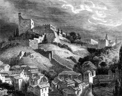 Alhambra, Granada, Etelä-Espanja, 1800-luku tekijältä Gustave Dore