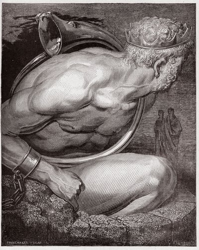 Jumalallinen komedia (La Divina Commedia, La Divine Comedie), Inferno, Canto 31: Jättiläisten Nimrod - Dante Alighieri (1265-1321) - Kuvitus Gustave Dore (1832-1883) tekijältä Gustave Dore