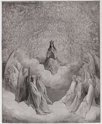 Jumalallinen komedia (La Divina Commedia, La Divine Comedie), Paradiso, Canto 31: Taivaan kuningatar - Dante Alighieri (1265-1321) - Kuvitus Gustave Dore (1832-1883) tekijältä Gustave Dore