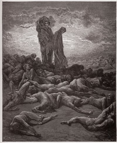 Jumalallinen komedia (La Divina Commedia, La Divine Comedie), Purgatorio, Canto 20: Ahneiden sielut - Dante Alighieri (1265-1321) - Kuvitus Gustave Dore (1832-1883) tekijältä Gustave Dore