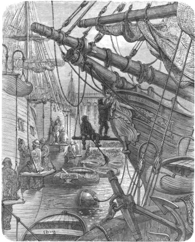 "The Docks - The Concordia", 1872. tekijältä Gustave Dore