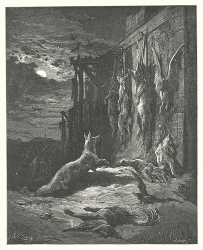 La Fontainen sadut: Fontaine: The English Fox (kaiverrus) tekijältä Gustave Dore