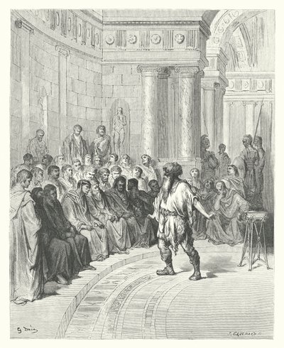 La Fontainen sadut: Fontaine: Tonavan talonpoika (kaiverrus). tekijältä Gustave Dore