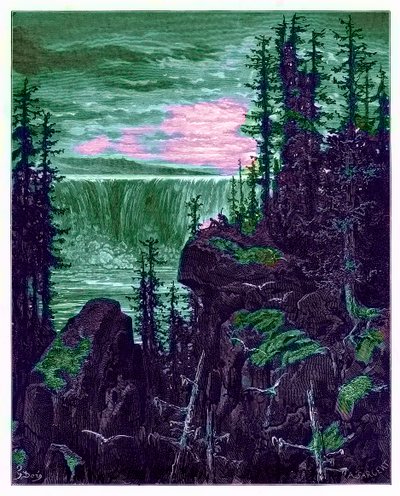 The Falls of Niagara, kuvitus "Dore Gallerysta", kaiverrettu A. Sargent, julkaistu n. 1890 (digitaalisesti paranneltu kuva) tekijältä Gustave Dore
