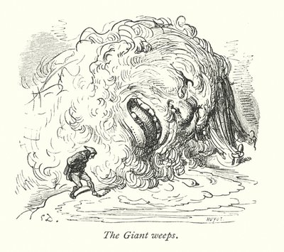 Jättiläinen itkee (kaiverrus) tekijältä Gustave Dore
