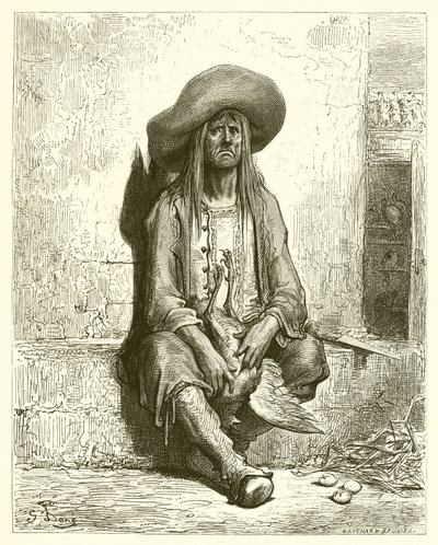 Kana kultamunien kanssa (La Fontaine) tekijältä Gustave Dore