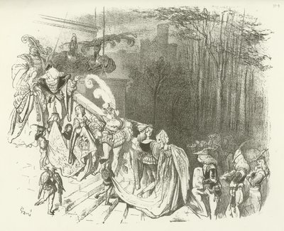 Linnan herrat ja naiset. 1500-luvun alku (syväpaino) tekijältä Gustave Dore