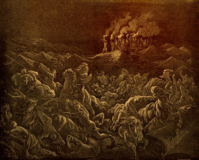 Doré pakotti midianilaiset pakoon - Raamattu tekijältä Gustave Dore