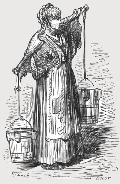 "The Milk Woman", 1872. tekijältä Gustave Dore