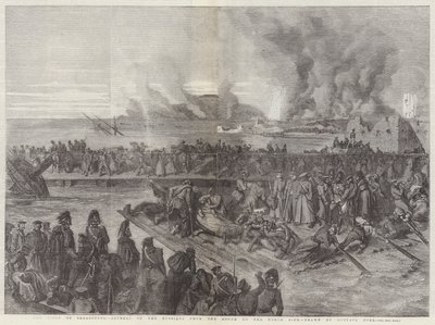 Sebastopolin piiritys, venäläisten vetäytyminen etelästä pohjoispuolelle tekijältä Gustave Dore