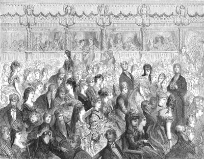 "The Stalls - Covent Garden Opera", 1872. tekijältä Gustave Dore