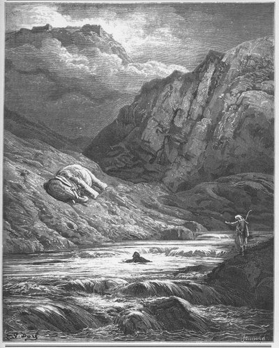 The Two Adventurers and the Talisman - THE Two Adventurers and the Talisman - Jean de La Fontainen "Fables" tekijältä Gustave Dore