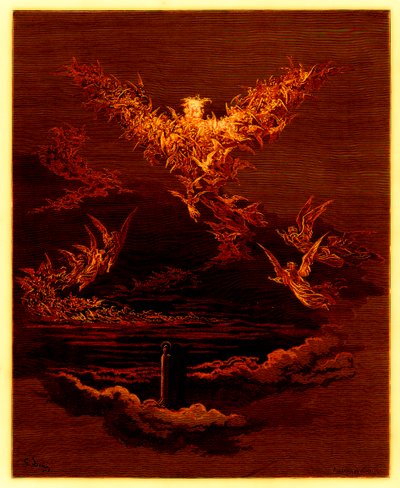 The Vision of the Sixth Heaven, kuvitus "Dore Gallerysta", kaiverrettu Stephane Pannemaker (1847-1930), julkaistu n. 1890 (digitaalisesti paranneltu kuva) tekijältä Gustave Dore