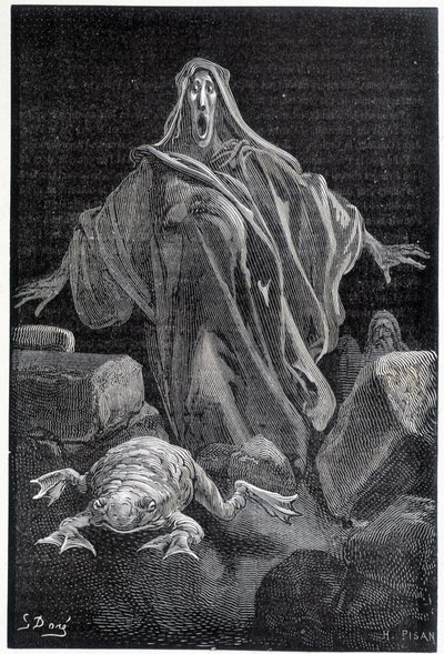 Hälytin huusi - Gustave Dorén pelkokuva, kaiverrus tekijältä Gustave Dore