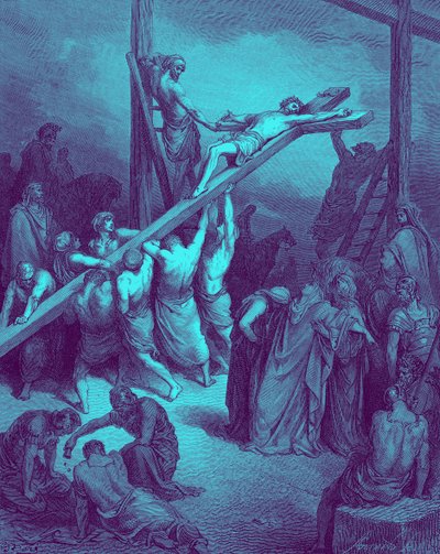 Ristin pystyttäminen - Raamattu tekijältä Gustave Dore