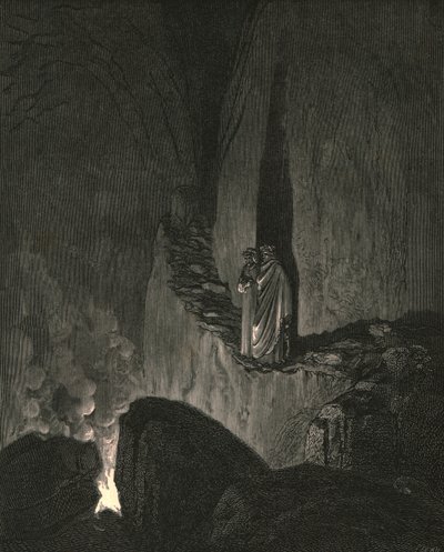 Opas, joka merkitsi kuinka minä katselin tarkkaavaisesti, alkoi näin, 1890. tekijältä Gustave Dore