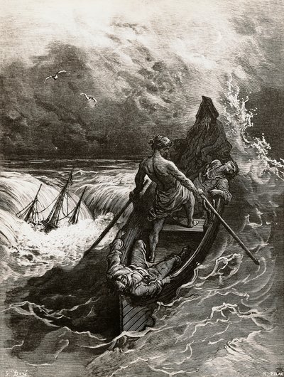 Merimies, muinaisen merimiehen aikakaudesta, Samuel Taylor Coleridgen (1772-1834) runo, Gustave Dore