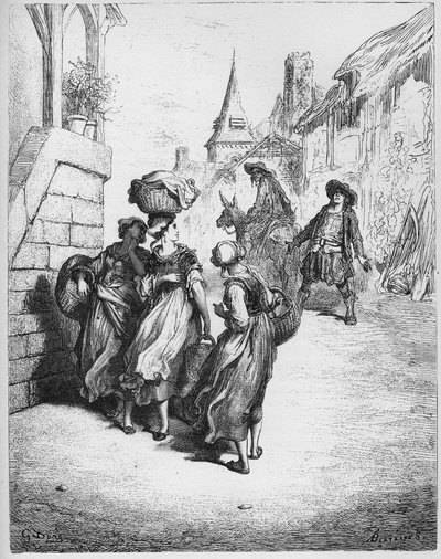 Mylly, hänen poikansa ja aasi - Jean de La Fontainen "Fablesista". tekijältä Gustave Dore
