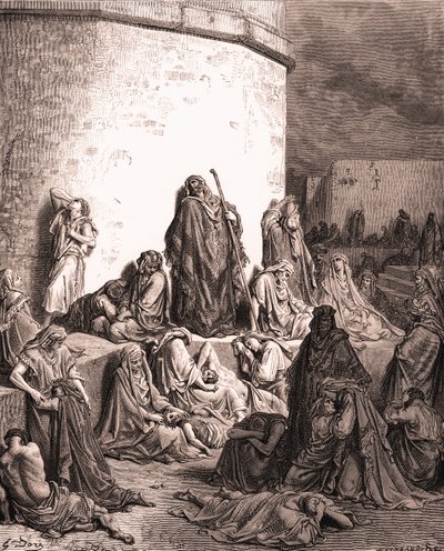 Kansa suree Jerusalemia, kirjoittanut Gustave Doré. - Raamattu tekijältä Gustave Dore